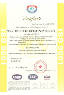 Certificate of accreditation